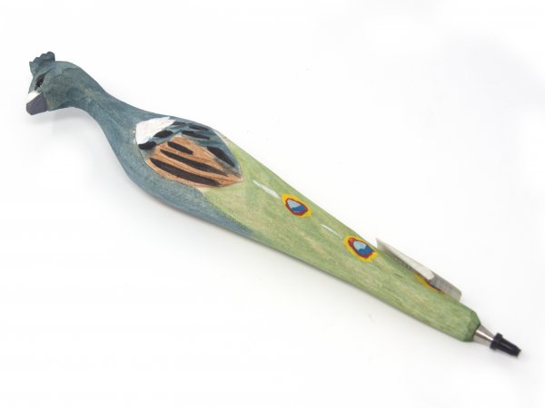 Holzkugelschreiber - Pfau, ca. 20cm