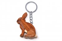 Schlüsselanhänger aus Holz - brauner Hase
